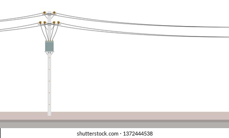 electric pole vector. wallpaper. free space for text. copy space.