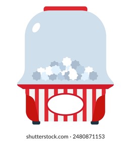 Electric popcorn maker vector cartoon illustration isolated on a white background.