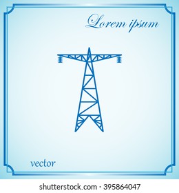 Electric Post, Energy Saving Concept, Electricity Icon