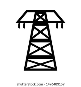 electric post icon black and isolated vector illustration