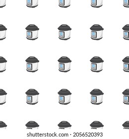 Electric Pot Icon Emoji Pattern. Household Seamless Background Symbols. Doodle Emoticon Illustration Design Vector.