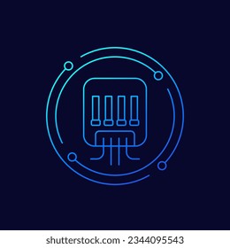 electric power box icon in linear design