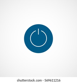 Electric Power Button Blue Flat Icon On White Background