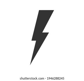 Electric power button. Lightning icon flat design. Vector.