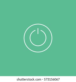 Electric Power Button Line Icon On Green Background