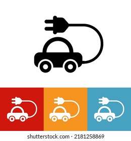electric power car or rechargeable vehicle icon or technology related flat symbol