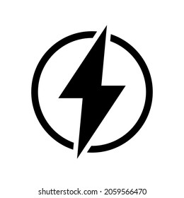 Electric power in circle icon