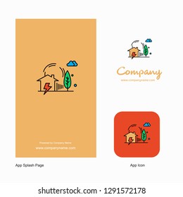 Electric power Company Logo App Icon and Splash Page Design. Creative Business App Design Elements