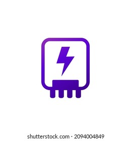 Electric Power Control Box Icon On White