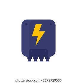 electric power control box icon, flat design