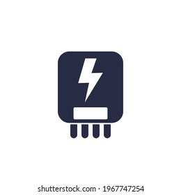 electric power control system icon on white