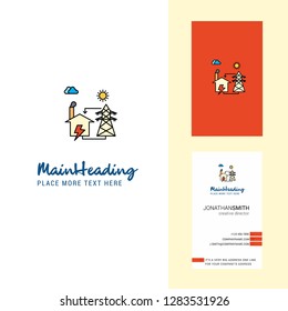 Electric power Creative Logo and business card. vertical Design Vector