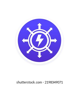 Electric Power Distribution Icon, Vector