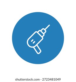Icono de herramienta de taladro eléctrico para construcción y renovación de bricolaje.