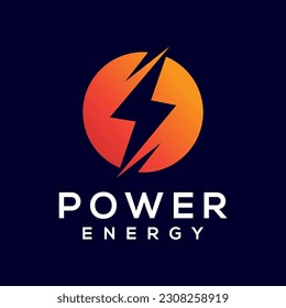 Electric power energy logo design vector.