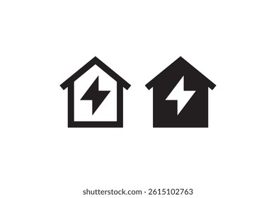 Electric power house icon in black silhouette Vector
