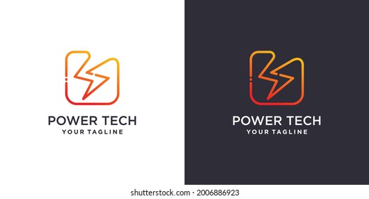 Electric power icon logo with creative style Premium Vector part 3
