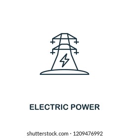 Electric Power icon outline style. Premium pictogram design from power and energy icons collection. Simple thin line element. Electric Power icon for web design, mobile apps and printing usage.