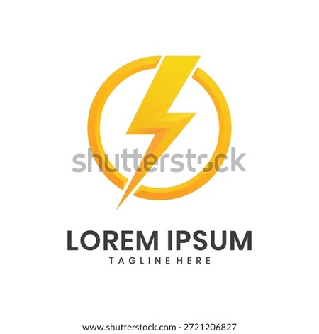 Electric power lightning bolt circle logo design
