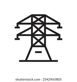 Linha elétrica Ícone da torre no fundo branco