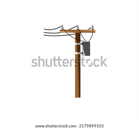 Electric power lines with transformer on the pole