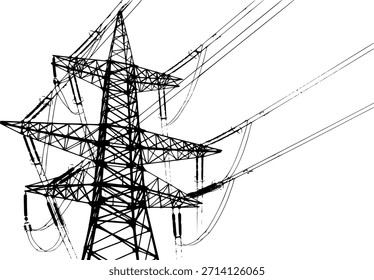 vetor de linhas elétricas, fios de corrente elétrica