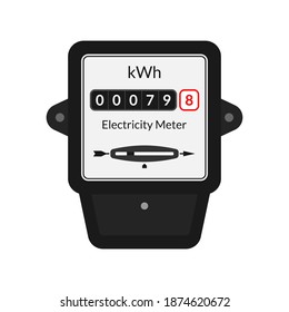 Electric power meter. Energy, electricity counter. Vector illustration.