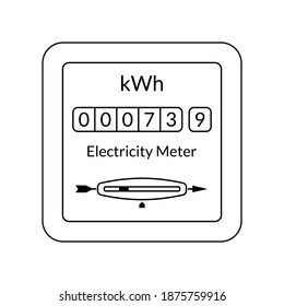 Medidor de contorno de la energía eléctrica. Energía, contador de electricidad. Ilustración vectorial.