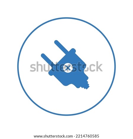 Electric power plug connection icon | Circle version icon |