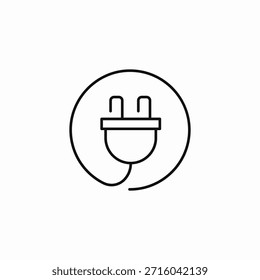 Vector de señal de icono de enchufe de energía eléctrica