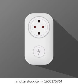 Electric power plug icon in vector shape on a dark background