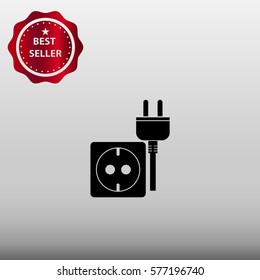 Electric Power Plug Vector Icon Illustration