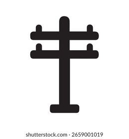 Electric Power Pole Silhouette Vector