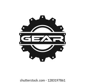 electric power precision gear icon vector logo design template