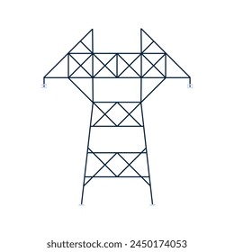 Electric power pylon. Electrician tools, electrician supplies flat vector illustration