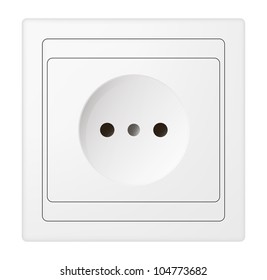 electric power receptacle over white, vector