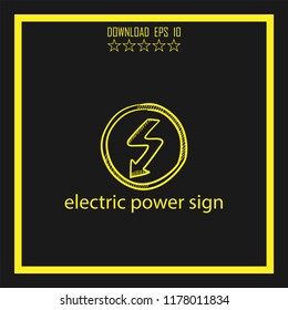 electric power sign sketch vector icon