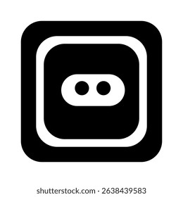 Electric Power Socket Icon – Black and White Vector Illustration.