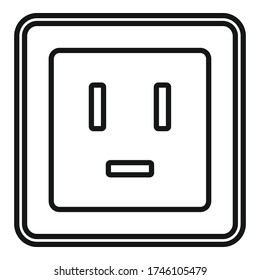 Electric power socket icon. Outline electric power socket vector icon for web design isolated on white background