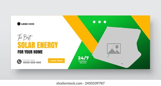 Electric power solar panel and social media post or cover bundle design template