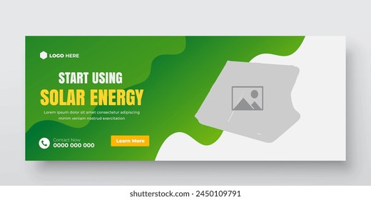 Electric power solar panel and social media post or cover bundle design template