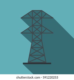 Electric power station icon. Flat illustration of electric power station vector icon for web isolated on baby blue background
