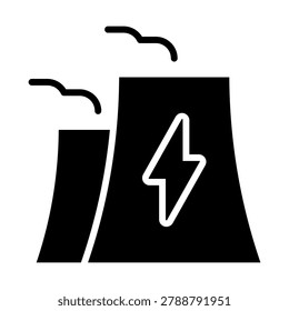 Electric power station icon vector. Thermal power plant Illustration sign. Nuclear power plant symbol or logo.