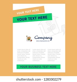 Electric power Title Page Design for Company profile ,annual report, presentations, leaflet, Brochure Vector Background