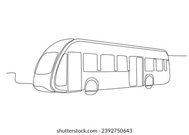 An electric power train. Tram one-line drawing