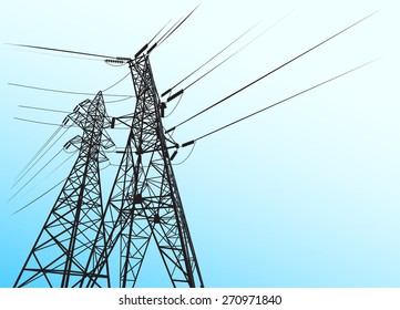 Electric power transmission. Vector illustration.