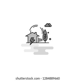 Electric power Web Icon. Flat Line Filled Gray Icon Vector
