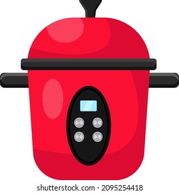 Electric preasure cooker, illustration, vector on a white background.