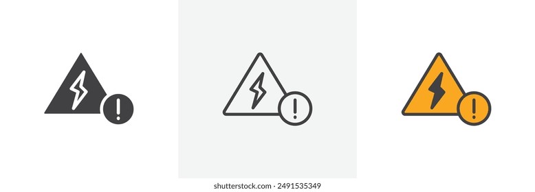 Electric Problem colored icon set. Eps 10