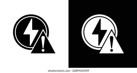 Icono de problema eléctrico ilustración simple en diseño plano